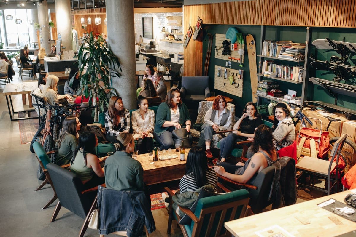 RealRoots community gathering at a local café